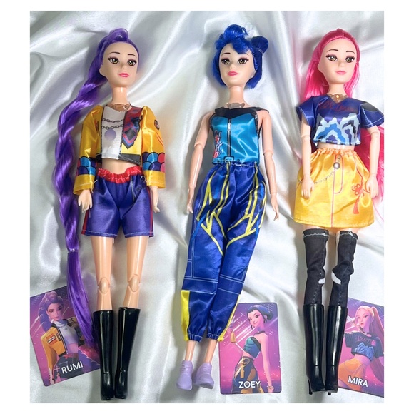 3PCS Kpop Demon Hunter Dolls Set Sings 11.8" Figures USA Seller Fast Ship - Picture 2 of 11